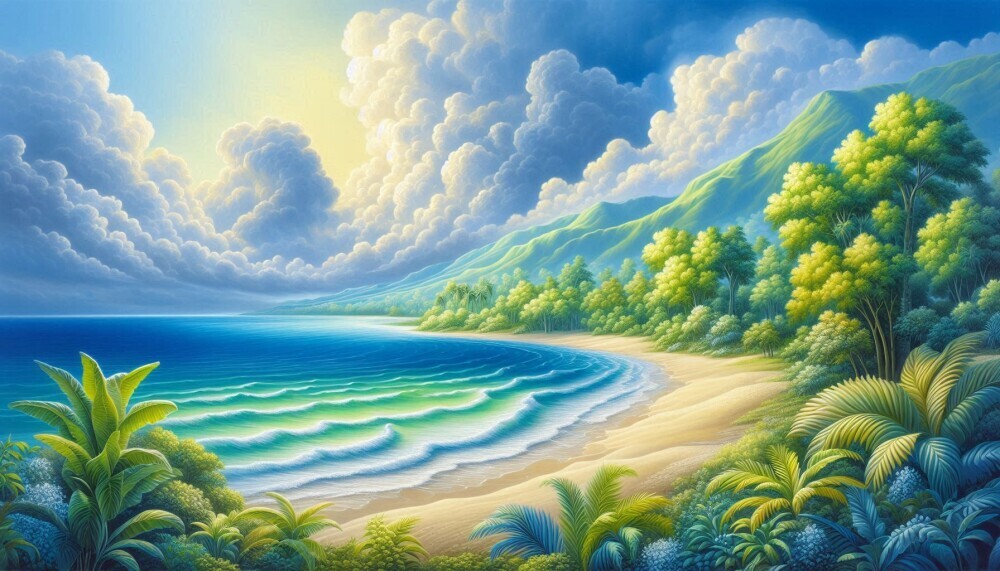 Land Sea and Vegetation Image