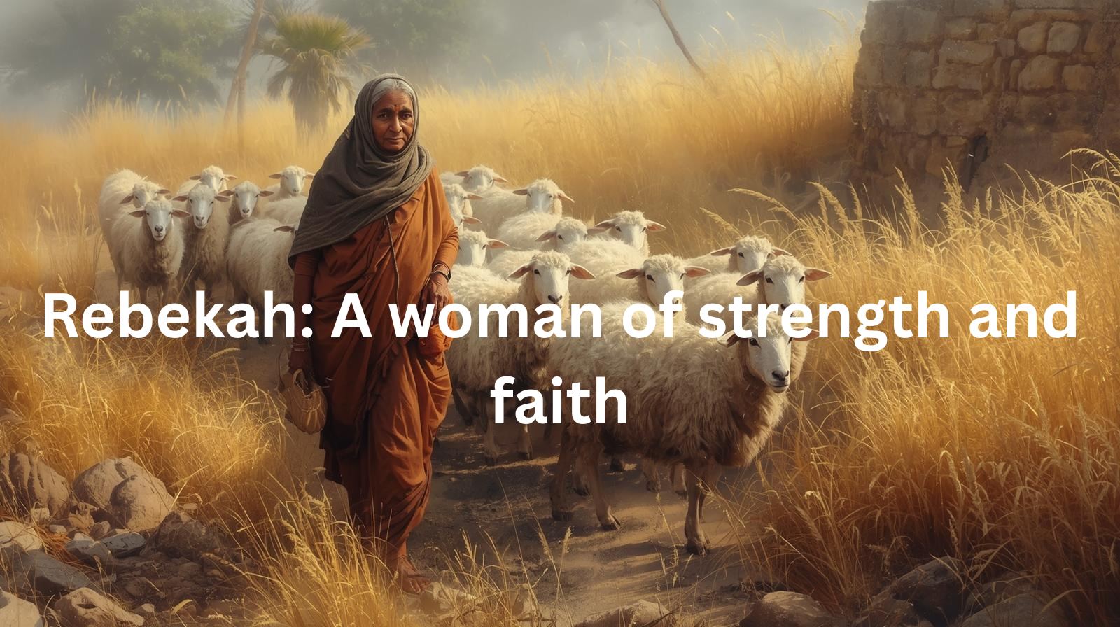 A woman tending sheep